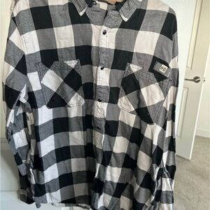 Harley-Davidson Black and White Checkered Men's Shirt